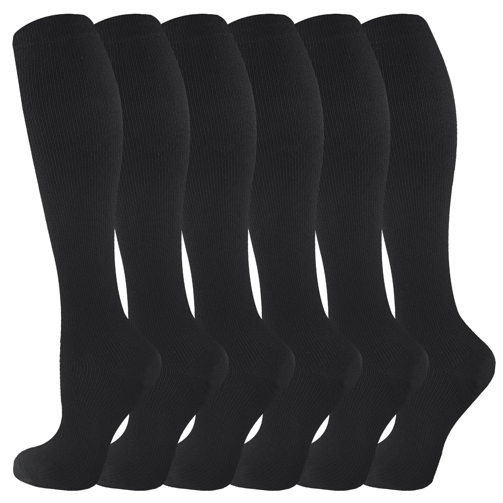6 Pairs Copper Compression Socks for Women & Men Circulation 1520 mmhg