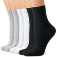 thumbnail image 1 of 6 Pairs Crew Socks for Women Soft Cotton Bootie Socks Moisture-wicking Casual Socks Non Slip Above Ankle, 1 of 7