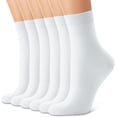 thumbnail image 1 of 6 Pairs Crew Socks for Women Soft Cotton Bootie Socks Moisture-wicking Casual Socks Non Slip Above Ankle, 1 of 7