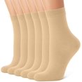 thumbnail image 1 of 6 Pairs Crew Socks for Women Soft Cotton Bootie Socks Moisture-wicking Casual Socks Non Slip Above Ankle, 1 of 7