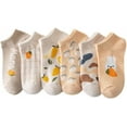 thumbnail image 1 of 6 Pairs Cute Combed Cotton Socks For Women with Lovely Animals/Flowers Patterned Ankle Socks, 1 of 8