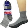 thumbnail image 1 of 6 Pairs Diabetic Ankle Socks Reinforced Heel and Toe Non-Binding Cushion Socks for Men and Women Grey/Black Sole 13-15 Debra Weitzner, 1 of 3