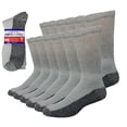 thumbnail image 1 of Debra Weitzner Men’s and Women’s Diabetic Crew Socks, Non-Binding Loose Fit Cushion Sole, Size 10-13, Gray and Black, 6 Pairs, 1 of 6