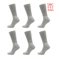 thumbnail image 1 of 6 Pairs Diabetic Crew Socks for Men & Women, Non-Binding, Breathable Moisture Wicking, Comfort Fit, Size 13-15, Gray, 1 of 7