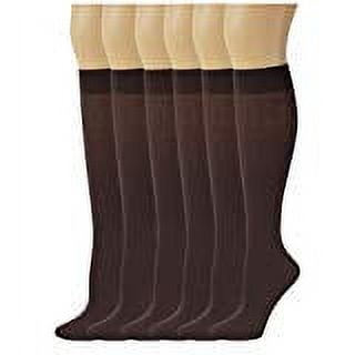 6 Pairs Different Touch Pack Women's Non-Binding with Comfort Band Opaque Stretchy Spandex Knee High Trouser Socks Queen Size