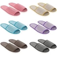 thumbnail image 1 of 6 Pairs Disposable House Slippers for Guests, Value Bundle for Hotel, Spa, Shoeless Home, Open-Toe Multi Color, 1 of 5