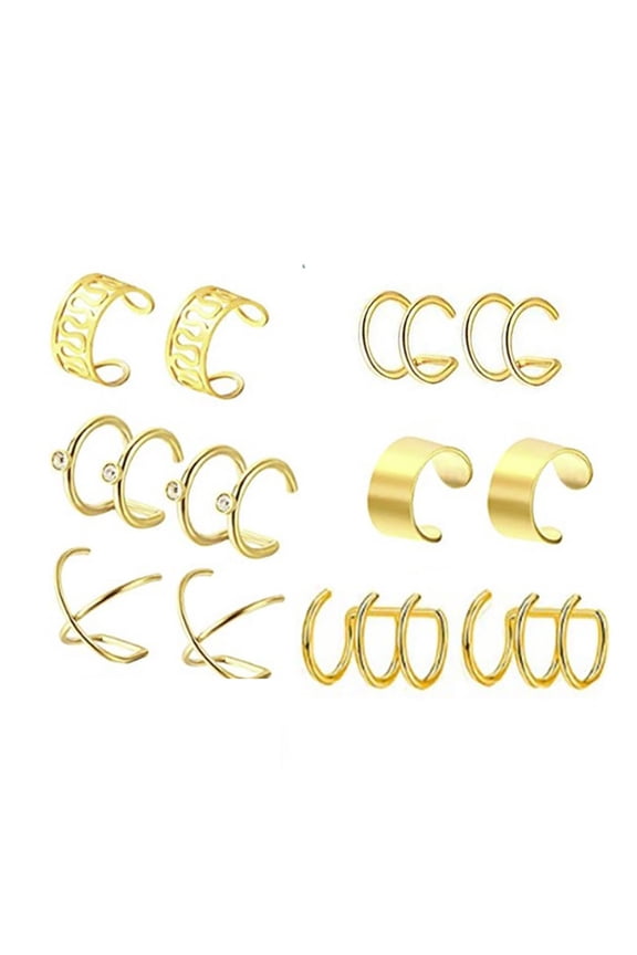 6 Pairs Ear Cuff Set, Fashionable No-Piercing Cartilage Ear Clips