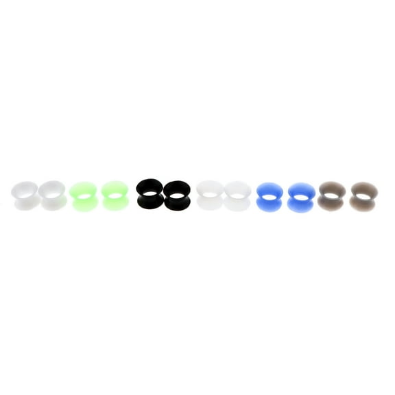 6 Pairs Ear Tunnels and - Double Flared Silic Ear Gauges - Ear Expander Stretcher Jewelry(8mm - 20mm) 10mm