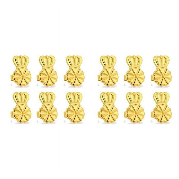 6-Pairs Earring Backs,Earring Backs Lifter for Heavy Earrings, Adjustable Secure Earring Backs(Gold)