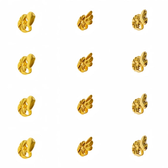 6 Pairs Earring Backs for Heavy Earrings, 14K Gold Plated Earring Lifters for Droopy Ears, Hypoallergenic Adjustable Heart Earring Backs