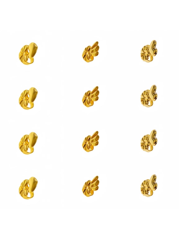 6 Pairs Earring Backs for Heavy Earrings, 14K Gold Plated Copper Earring Lifters for Droopy Ears, Hypoallergenic Adjustable Heart Earring Backs