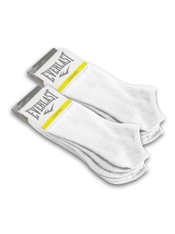 6 Pairs Everlast Ultimate Cushion Moisture-Wicking Ankle Men's Socks (White)