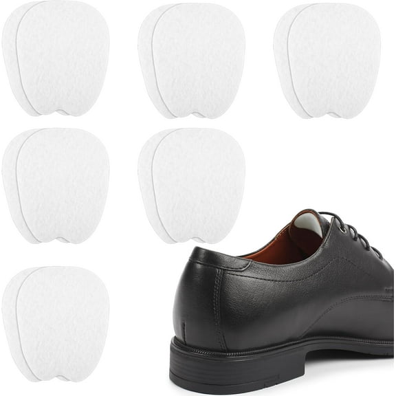 6 Pairs Felt Tongue Pads Soft Self-Adhesive Shoes Inserts Cushions Trimable Unisex Non Slip Tongue Cushion for Loose Shoe (White)