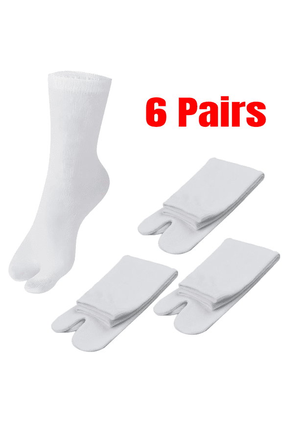 6 Pairs Flip Flop Socks, Elastic Tabi Socks Cotton Split Two Toe Socks Non Slip Ankle Socks with Toes for Women Men