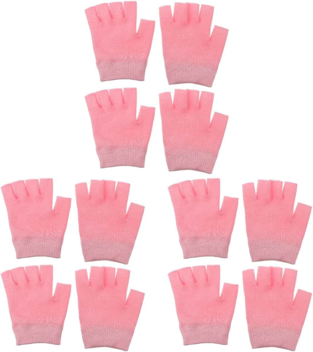 6 Pairs Gel Gloves Fingerless Gloves Comfortable Gloves Dry Cracked