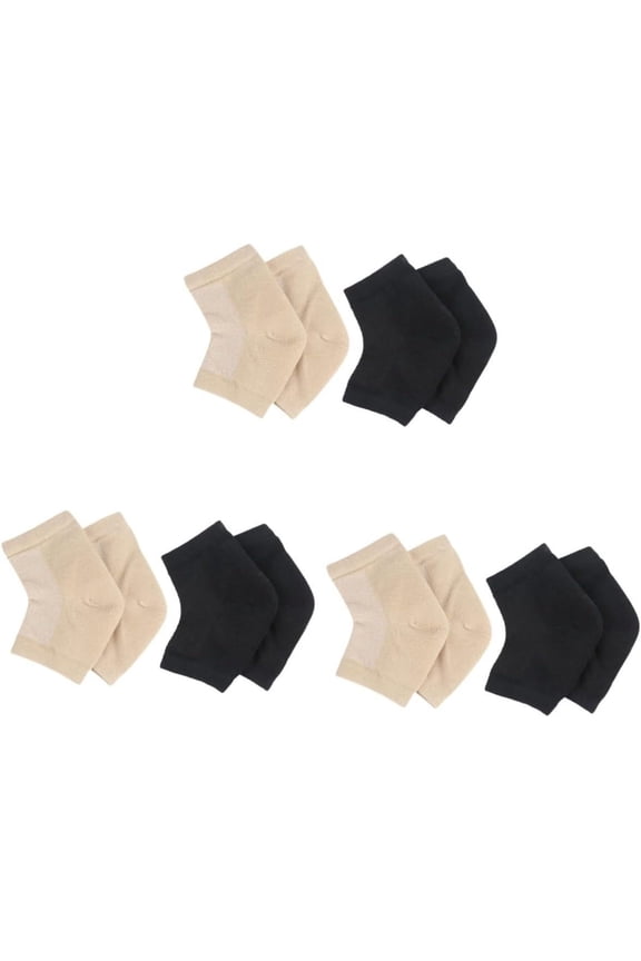 6 Pairs Gel Heel Socks Footies Socks for Men Mens Breathable Socks moisturizing Socks Open Toe Socks moisturizer Heel Socks Cracked Heel Repair Half feet Socks gels Heel Socks Miss