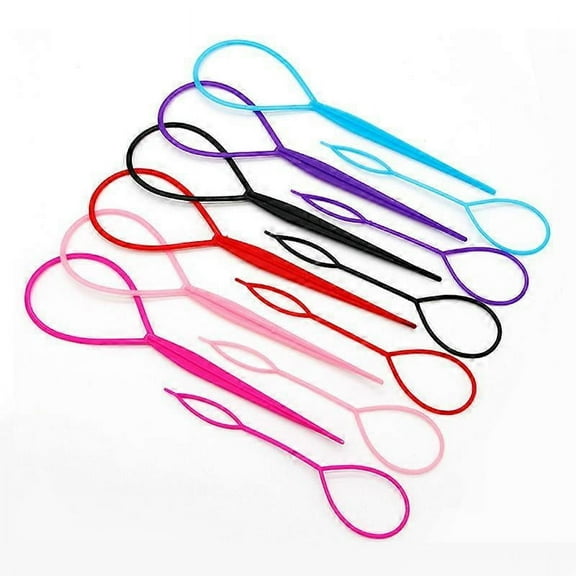 6 Pairs Hair Tail Tools, Hair Braid Accessories Ponytail Maker,French Braid Tool Loop for Hair Styling, 6pcs, 6 Colors