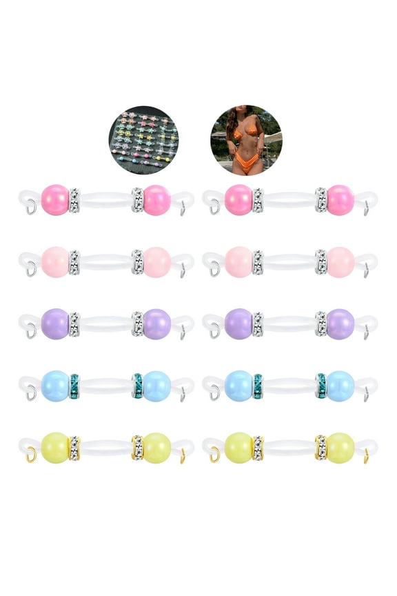 6 Pairs Handmade Fake Nipple Rings,Adjustable Nipple Nooses with 8mm Silicone Multicolor Beads and Barbells,Non-Piercing Faux Nipple Piercing Comfortable Everyday Wear Cute Body Jewelry