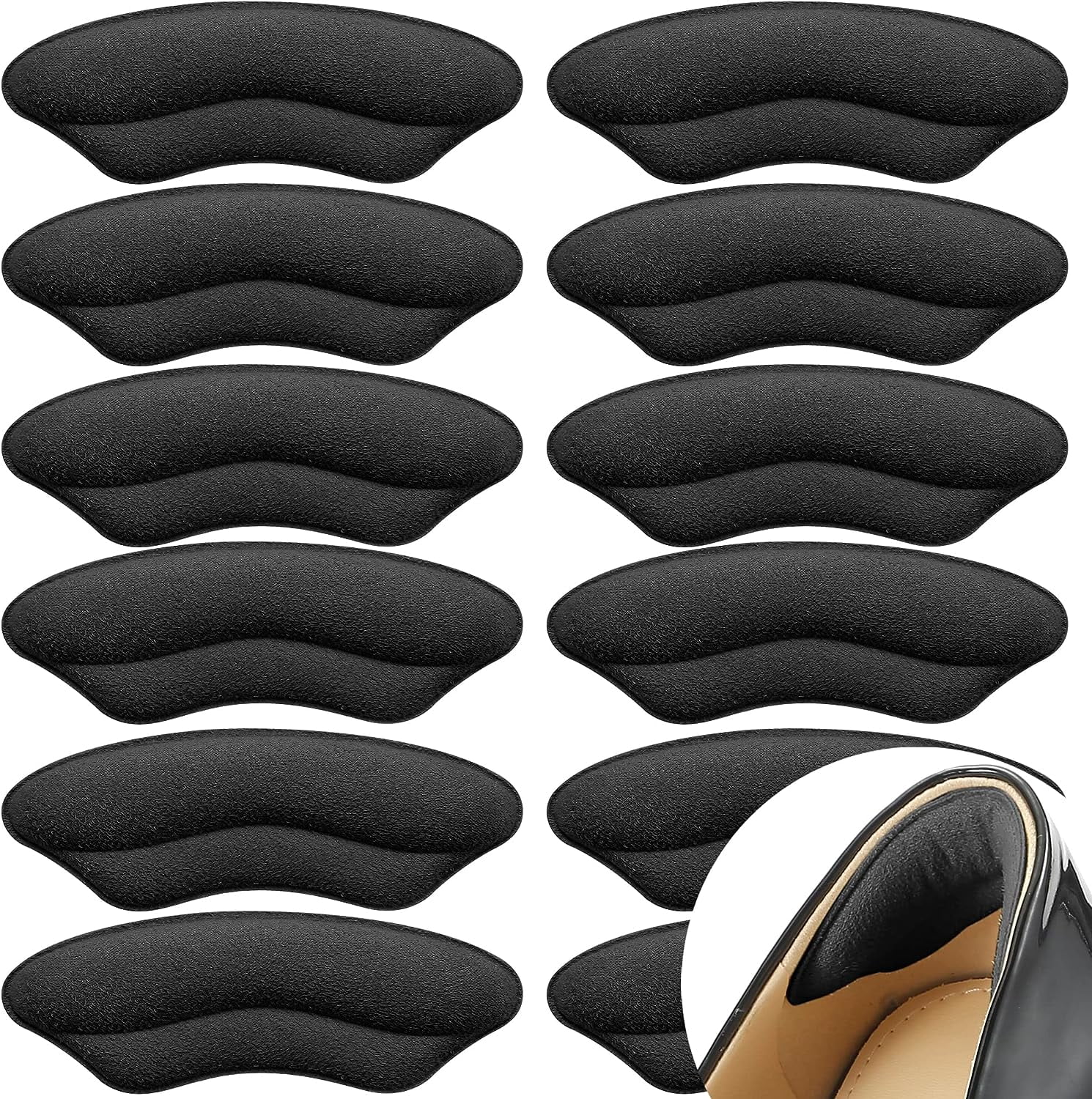 Ballotte premium silicone heel pads for shoes soft heel grips or inserts for big shoes alleviates slipping discomfort comfortable clearance