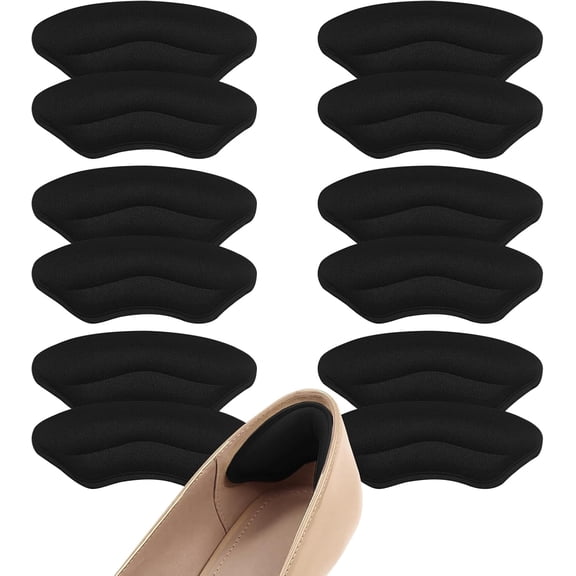 6 Pairs Heel Pads for Shoes, Memory Foam Heel Cushions to Prevent Blisters & Stop Slipping, Anti-Slip Heel Grips for High Heels & Dress Shoes