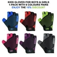thumbnail image 1 of 6 Pairs Kids Boys Girls Children Cycling Gloves Scooter BMX Bike Cycle Bicycle Riding Mitts Fingerless Gloves - (2XS Age 7 to 8 Years), 1 of 8