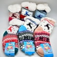 thumbnail image 1 of (6 Pairs) Kids Winter Warm Socks, Christmas Socks for Children, Anti-Skid Slip Reindeer Soft Fuzzy Crew Snow Socks, Gift for Child, 1 of 3