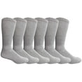 thumbnail image 1 of 6 Pairs King Size Mens Diabetic Crew Socks, Loose Fit Top Soft Cotton (6 Pack Gray, King (13-16)), 1 of 1