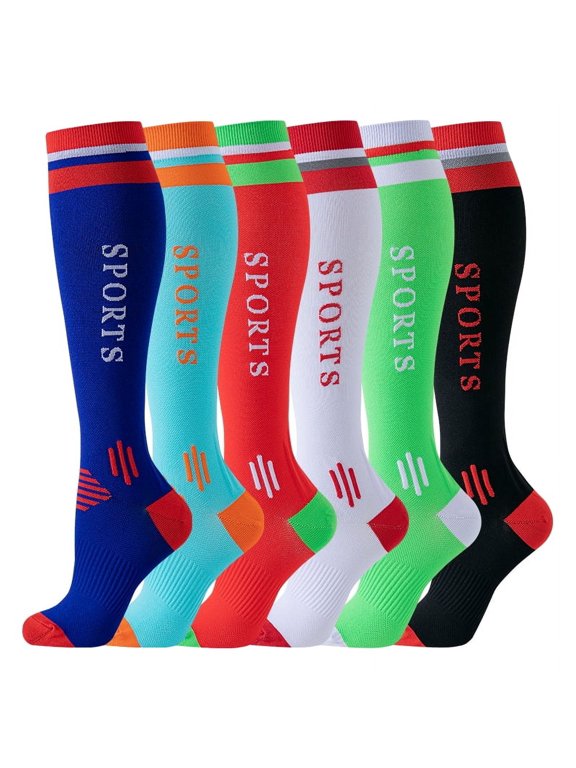6 Pairs Knee High Support Stockings for Circulation Nurses Pregnant Travel