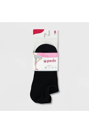 6 Pairs Ladies Peds ALL DAY ACTIVE Liners ~ Extend Size 8-12