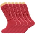 thumbnail image 1 of 6 Pairs Lightweight Slouch Knee High Socks with Thin Sole (Flower), 1 of 13