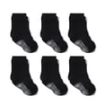 thumbnail image 1 of 6 Pairs/Lot Fashion Children Socks Grip Crew Socks with Non Slip/Anti Skid Soles for Baby Infants Toddlers Kids Boys Girls 0-7y Black L(3-5 Years Old), 1 of 6