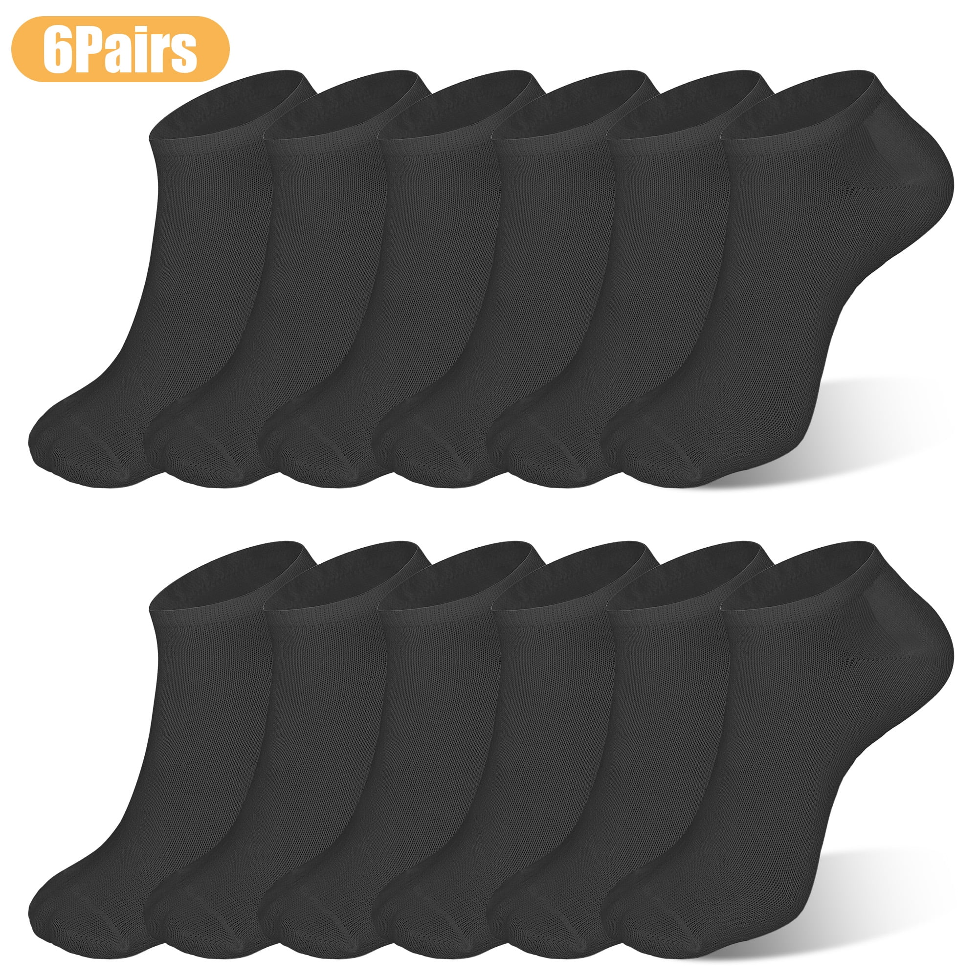 6 Pairs LowCut Ankle Socks, EEEkit Soft Thin No Show Socks for Men and