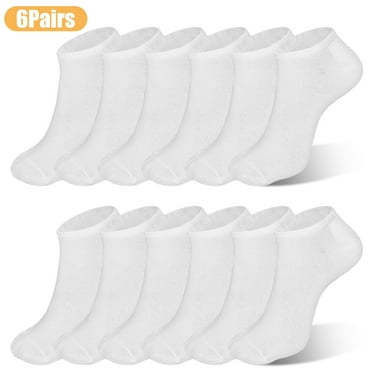 6 Pairs Low-Cut Ankle Socks, Soft Thin No Show Socks for Men and Women, Black/White