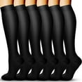 thumbnail image 1 of 6 Pairs Medical Sport Compression Socks - 15-20mmhg Graduated Knee-High Support for Men & Women, Ideal for Soccer, Running, and Nurses, 1 of 7