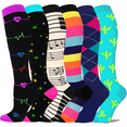 thumbnail image 1 of 6 Pairs Medical Sport Compression Socks - 15-20mmhg Graduated Knee-High Support for Men & Women, Ideal for Soccer, Running, and Nurses, 1 of 7