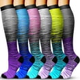 thumbnail image 1 of 6 Pairs Medical Sport Compression Socks - 15-20mmhg Graduated Knee-High Support for Men & Women, Ideal for Soccer, Running, and Nurses, 1 of 7