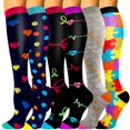 thumbnail image 1 of 6 Pairs Medical Sport Compression Socks - 15-20mmhg Graduated Knee-High Support for Men & Women, Ideal for Soccer, Running, and Nurses, 1 of 8
