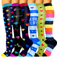 thumbnail image 1 of 6 Pairs Medical Sport Compression Socks - 15-20mmhg Graduated Knee-High Support for Men & Women, Ideal for Soccer, Running, and Nurses, 1 of 8