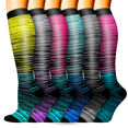 thumbnail image 1 of 6 Pairs Medical Sport Compression Socks - 15-28mmhg Graduated Knee-High Support for Men & Women, Ideal for Soccer, Running, and Nurses, 1 of 6