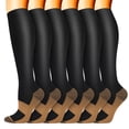 thumbnail image 1 of 6 Pairs Medical Sport Compression Socks - 15-35mmhg Graduated Knee-High Support for Men & Women, Ideal for Soccer, Running, and Nurses, 1 of 6