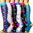 thumbnail image 1 of 6 Pairs Medical Sport Copper Compression Socks for Women & Men Circulation 15-20 mmhg is Best Support for Athletic Running Cycling, Nursing, Travel, 1 of 7
