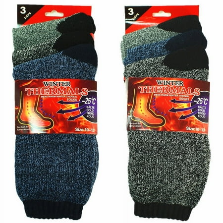 6 Pairs Men Winter Thermal Super Warm Heated Socks Boots Size 10-13