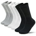 thumbnail image 1 of 6 Pairs Men's Athletic Cotton Casual Crew Solid Sport Socks Mixed Color Size 10-13, 1 of 4
