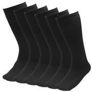 6 Pairs Men's Athletic Tube Socks Over the Calf - 25" Length - Size 10-15 Black