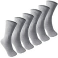 thumbnail image 1 of 6 Pairs Men's Black/White/Gray Sports Athletic Cotton Crew Socks Size 9-11,10-13, 1 of 4