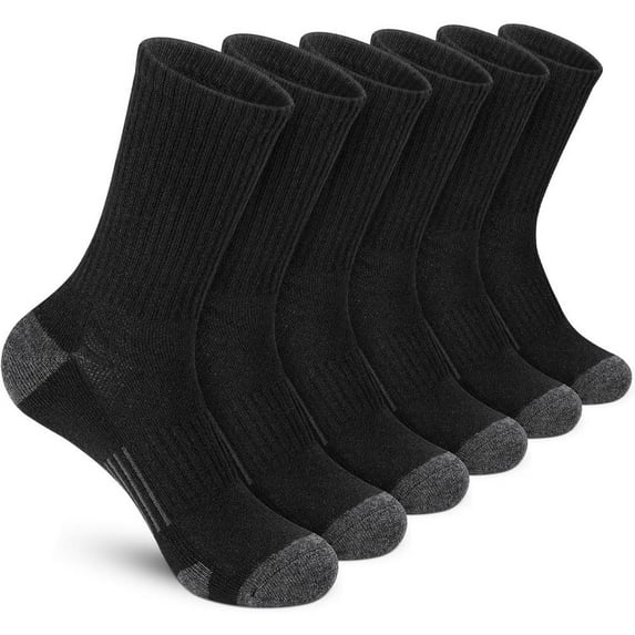6 Pairs Men's Breathable Sweat-Wicking Socks Lightweight Sports Non-slip Comfort Cushioned Socks