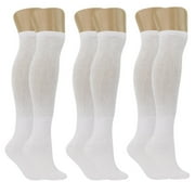 L&H SOCKS 6 Pairs Men's Diabetic Over The Calf CREW SOCKS ”circulatory Health ~OTC~Knee High" NEW ( White; Socks Size 10-13)