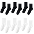 thumbnail image 1 of 6 Pairs Men's Dress Socks Thin Black Cotton Crew Socks for Men Seamless Toe Classic Ribbed Cuff, 1 of 6