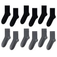 thumbnail image 1 of 6 Pairs Men's Dress Socks Thin Black Cotton Crew Socks for Men Seamless Toe Classic Ribbed Cuff, 1 of 6