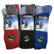 L&H SOCKS 6 Pairs Men's Wool Thermal Socks Fits 10-13 Winter Outdoor "Heavy Duty" USA